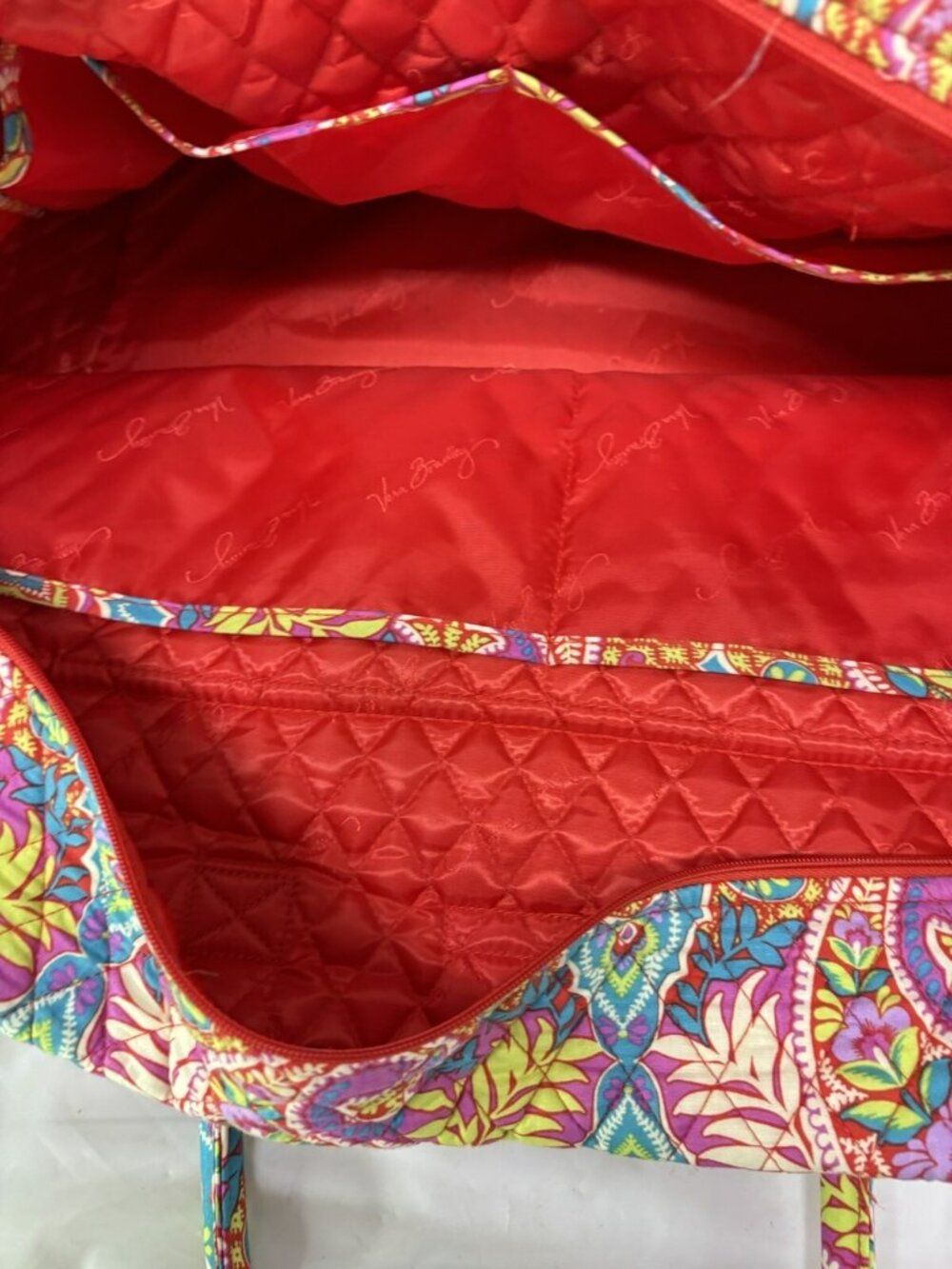 Vera Bradley Paisley in Paradise Weekender Duffle Bag w/ Strap & Luggage Sleeve - Picture 14 of 16